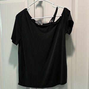 Green Envelope Black Short Sleeve Top